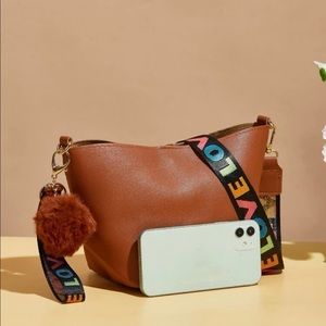 Pom Pom Charm Bucket Bag